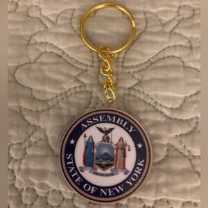 New Acrylic 3” Keychain State Seal New York Durable/Lightweight Double-Sided